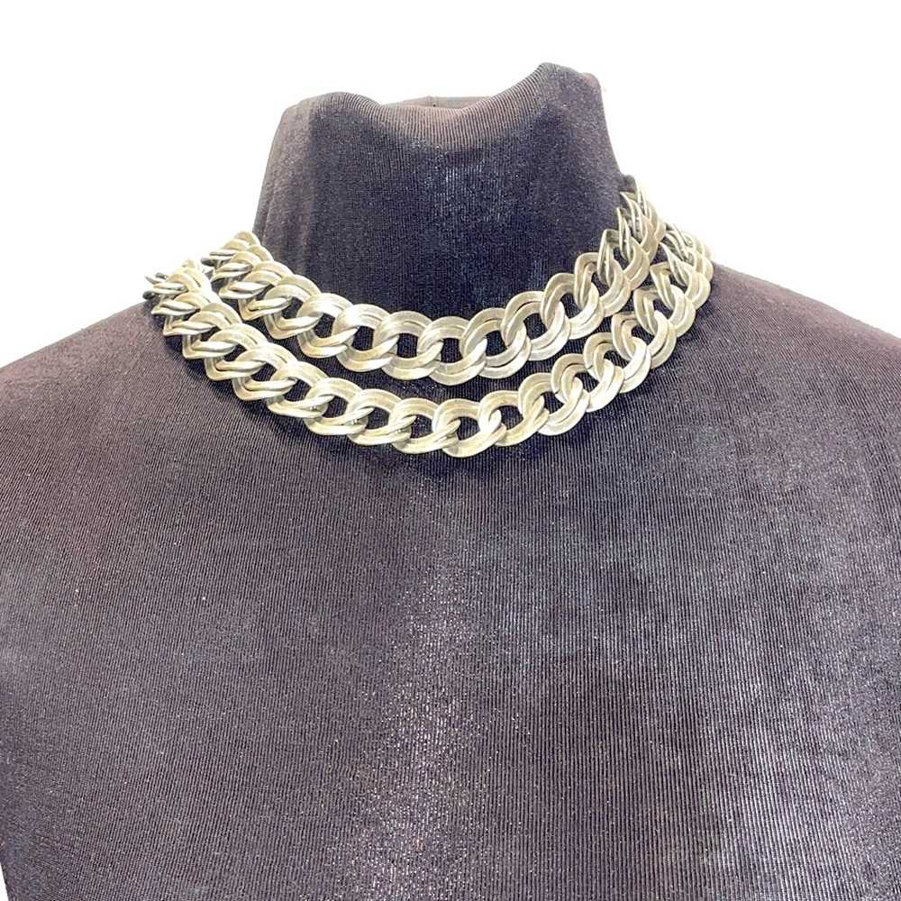 Necklace to belt. Solid brass from Italy plated in a gunmetal finish
